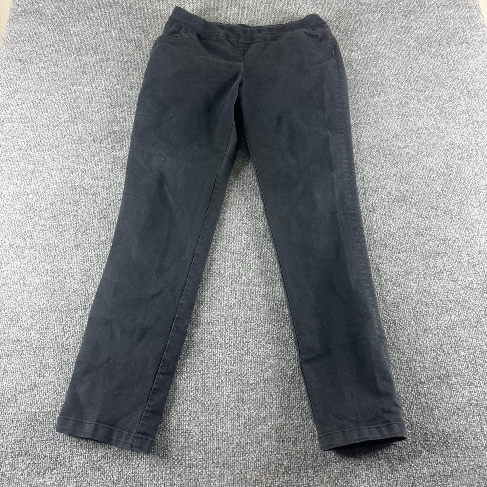 Croft & Barrow Pants Womens 10 Long Black Ponte Pull On Elastic Waist‎ Pockets